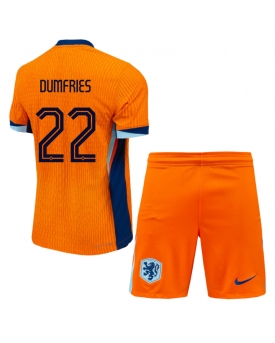 Paesi Bassi Denzel Dumfries #22 Maglia Gara Casa Repliche Europei 2024 Bambino